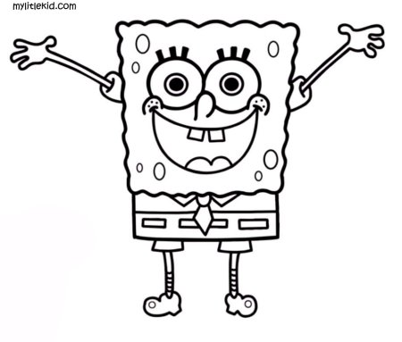 Рисунок для 6 лет для девочек губка Боб легко
