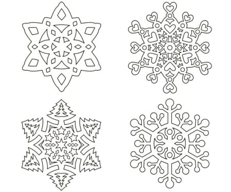 Снежинки картинки раскраски