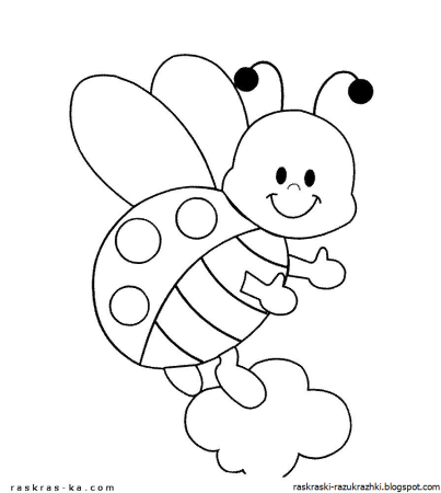 Божья коровка для раскрашивания детей 2-3 лет