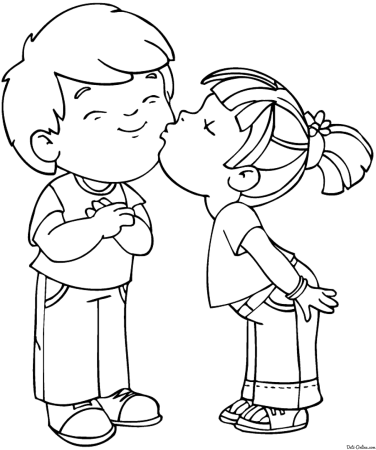 Картинка на торт мальчик целует