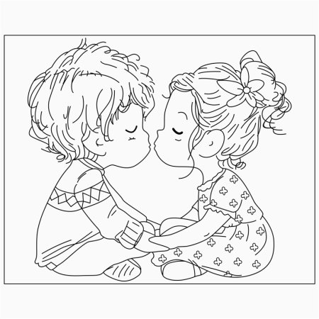 Картинки трафареты девочка целует мальчика (40 фото)