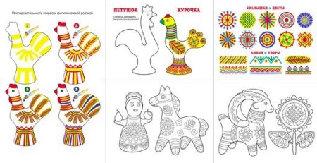 Роспись глиняных игрушек Филимоновская