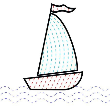 Раскраска кораблик в море