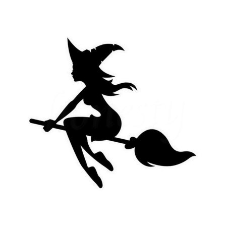 Ведьма на метле силуэт