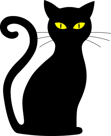 Черная кошка силуэт