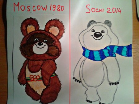 Олимпийский мишка трафарет