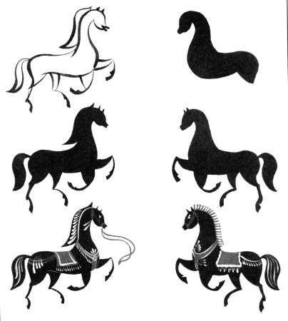 Картинки трафареты городецкой росписи коня (50 фото)