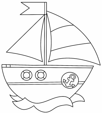 Раскраска. Кораблик
