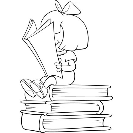 Книжка раскрытая черно белая
