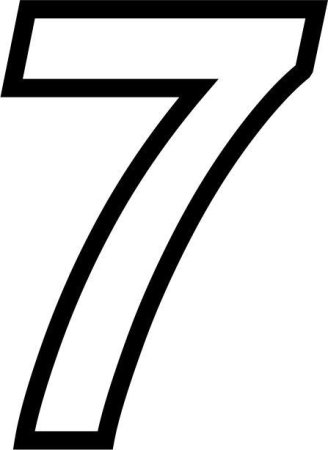 Цифра 7 трафарет