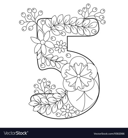 Цифра 7 трафарет