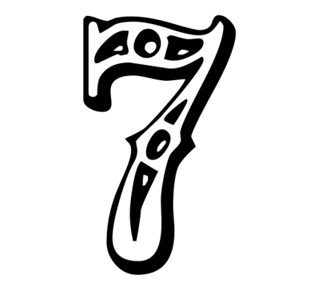 Цифра 7 трафарет