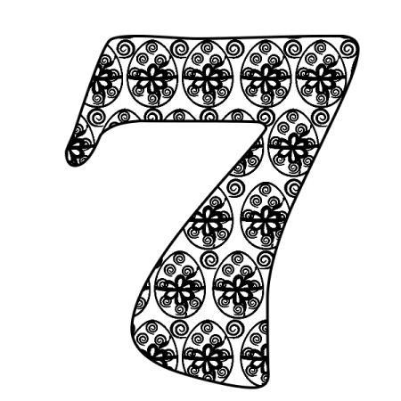 Цифра 7 трафарет