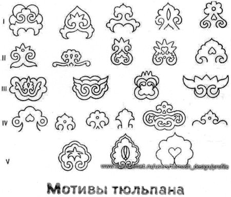 Татарский орнамент мотивы тюльпана