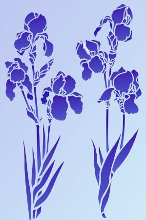 Трафарет ирисов