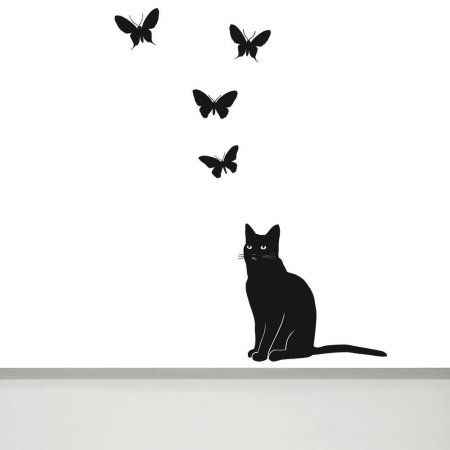 Трафарет кота на стену