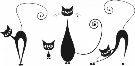 Трафарет кота на стену