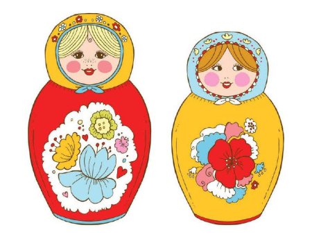 Семеновская Матрешка разукрашка