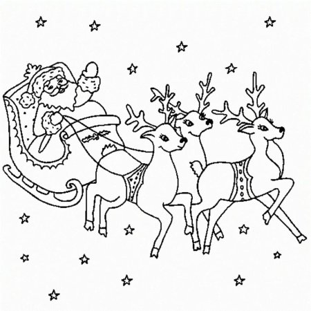 Раскраска олень новогодний