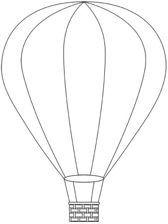 Трафарет воздушного шара с корзиной