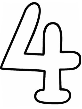 Цифра 4 трафарет