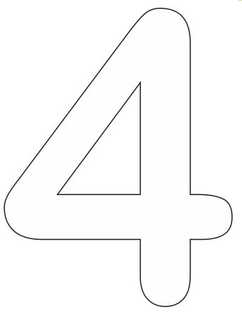 Цифра 4 Формат а4
