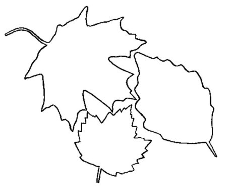 Листочки раскраска