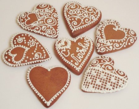 Пряничное сердце расписное