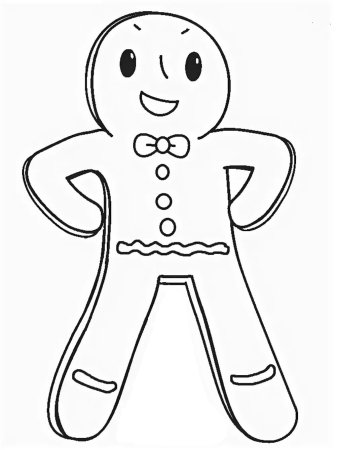 Gingerbread man раскраска для детей