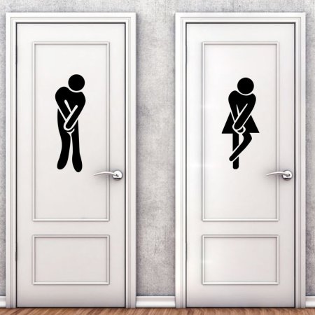 Наклейка на дверь туалета