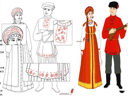 Картинки трафареты русского национального костюма для детей (46 фото)