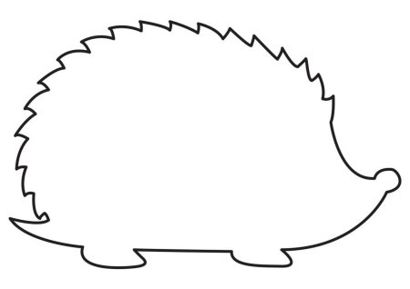 Контур ежика для аппликации
