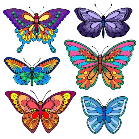 Бабочки цветные