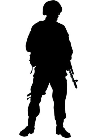 Силуэт военного