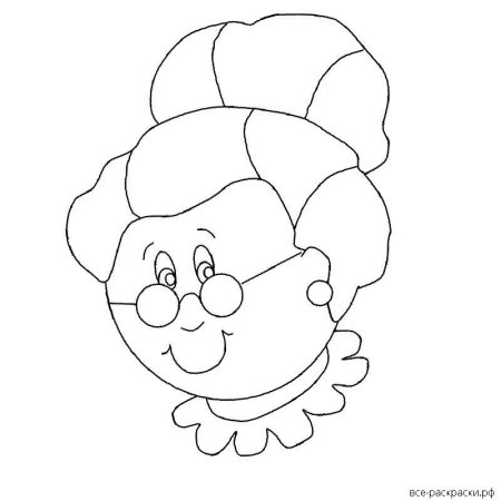 Лицо бабушки трафарет