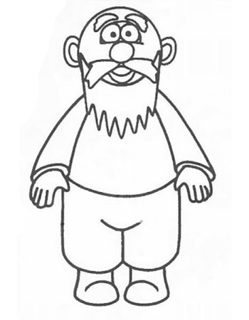 Дедушка раскраска для детей