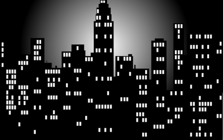 Силуэты домов города