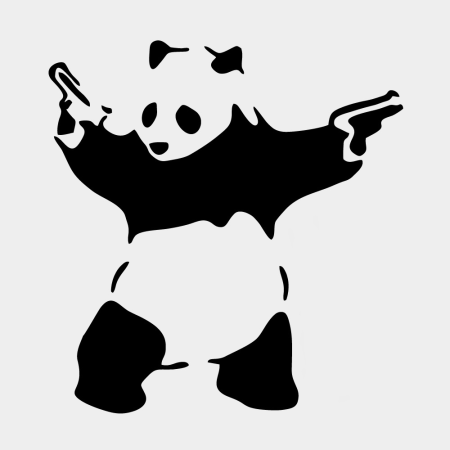 Бэнкси Панда с пистолетами