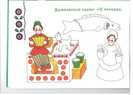 Раскраска Дымковский фартук