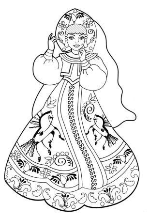 Русская красавица раскраска
