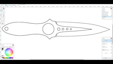 Нож Skeleton CS go чертеж
