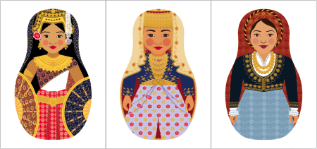 Русская Матрешка. Раскраска