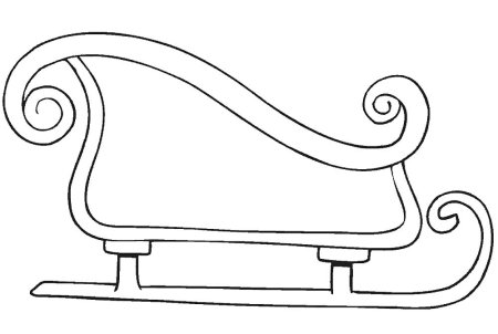 Санки раскраска