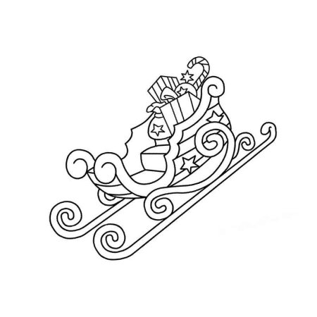 Санки трафарет