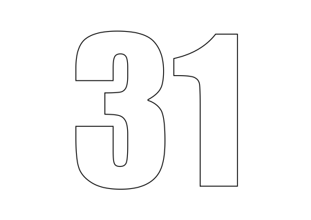 Цифра 13 трафарет