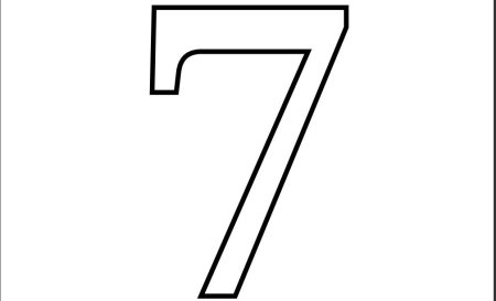 Цифра 7 трафарет