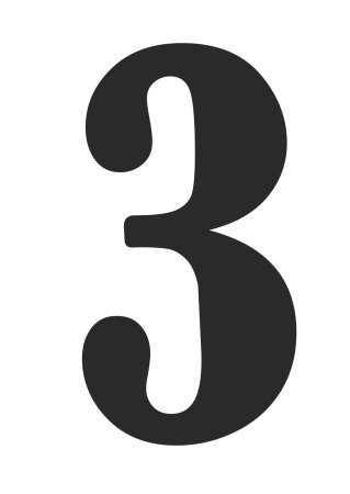 Цифра 3 трафарет