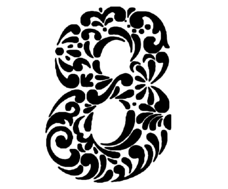 Цифра 8 трафарет