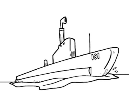 Подводная лодка рисунок сбоку Курск