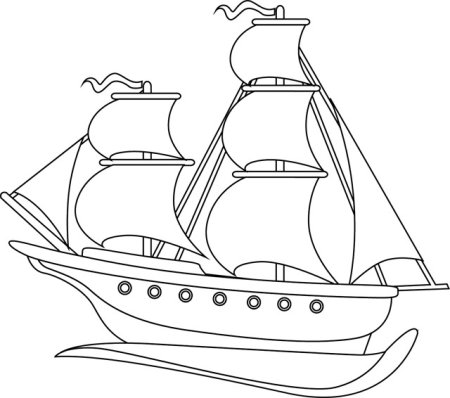 Раскраска. Кораблик